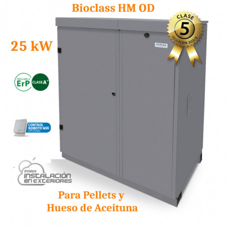 Calderas de Pellets BioClass HM 25 OD kW para Exterior DomusaTeknik