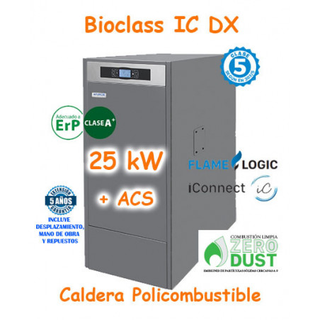 Calderas Pellets Bioclass 25 IC DX con Agua Caliente. DomusaTeknik